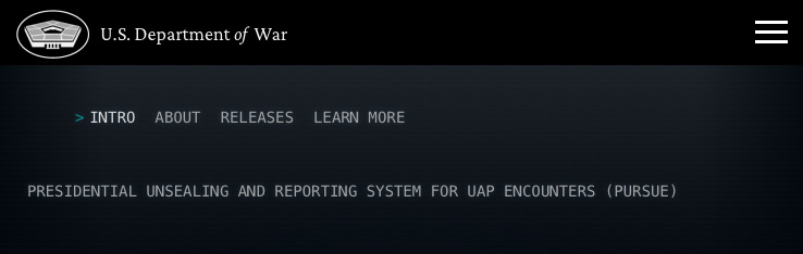 U. S. Department of War UAP Page Pic